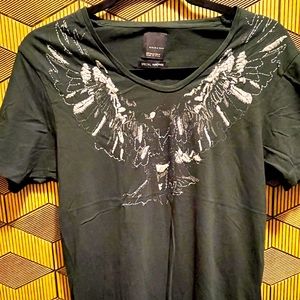 Zara distressed, handmade shirt